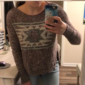 Hollister Maroon Tribal Lightweight Sweater